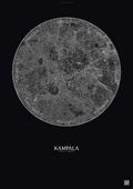 Affiche Kampala – Poster vue satellite | Gravura – Fond foncé