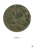 Affiche Kampala – Poster vue satellite | Gravura – Fond clair