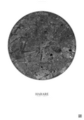 Affiche Harare – Poster vue satellite | Gravura – Fond clair