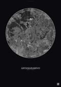 Affiche Antananarivo – Poster vue satellite | Gravura – Fond foncé