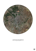 Affiche Antananarivo – Poster vue satellite | Gravura – Fond clair