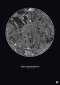 Affiche Antananarivo – Poster vue satellite | Gravura – Fond foncé