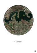 Affiche Canberra – Poster vue satellite | Gravura – Fond clair