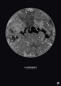 Affiche Canberra – Poster vue satellite | Gravura – Fond foncé