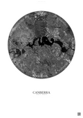 Affiche Canberra – Poster vue satellite | Gravura – Fond clair