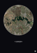 Affiche Canberra – Poster vue satellite | Gravura – Fond foncé