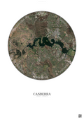 Affiche Canberra – Poster vue satellite | Gravura – Fond clair