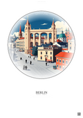 Affiche Berlin – Poster illustration vintage – Historic Old Town Of Berlin | Gravura – Fond clair