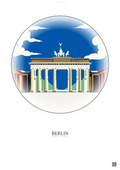 Affiche Berlin – Poster illustration vintage – Most Iconic Landmark Of Berlin | Gravura – Fond clair