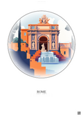Affiche Rome – Poster illustration vintage – Trevi Fountain | Gravura – Fond clair