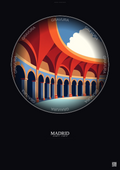 Affiche Madrid – Poster illustration vintage – Bernabeu | Gravura – Fond foncé