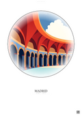 Affiche Madrid – Poster illustration vintage – Bernabeu | Gravura – Fond clair