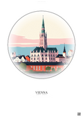 Affiche Vienna – Poster illustration vintage – Most Iconic Landmark Of Vienna | Gravura – Fond clair
