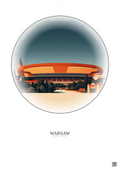 Affiche Warsaw – Poster illustration vintage – Kazimierz Gorski National Stadium | Gravura – Fond clair