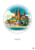 Affiche Warsaw – Poster illustration vintage – Warsaw | Gravura – Fond clair