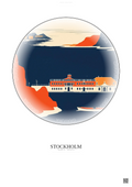 Affiche Stockholm – Poster illustration vintage – Nationalmuseum | Gravura – Fond clair