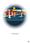 Affiche Stockholm – Poster illustration vintage – Stockholm | Gravura – Fond clair