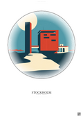Affiche Stockholm – Poster illustration vintage – Swedish Film Institute | Gravura – Fond clair