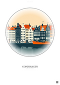 Affiche Copenhagen – Poster illustration vintage – Famous Viewpoint Of Copenhagen | Gravura – Fond clair