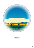 Affiche Dublin – Poster illustration vintage – Aviva Stadium | Gravura – Fond clair