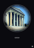Affiche Athens – Poster illustration vintage – Numismatic Museum Of Athens | Gravura – Fond foncé