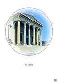 Affiche Athens – Poster illustration vintage – Numismatic Museum Of Athens | Gravura – Fond clair