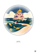 Affiche Kyiv – Poster illustration vintage – Saint Sophia Cathedral | Gravura – Fond clair