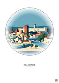 Affiche Belgrade – Poster illustration vintage – Belgrade | Gravura – Fond clair