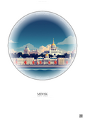 Affiche Minsk – Poster illustration vintage – Minsk | Gravura – Fond clair
