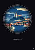 Affiche Bratislava – Poster illustration vintage – Bratislava | Gravura – Fond foncé