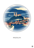 Affiche Bratislava – Poster illustration vintage – Bratislava | Gravura – Fond clair