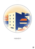 Affiche Sarajevo – Poster illustration vintage – War Childhood Museum | Gravura – Fond clair