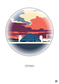 Affiche Ottawa – Poster illustration vintage – National Gallery Of Canada | Gravura – Fond clair