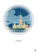 Affiche Ottawa – Poster illustration vintage – Ottawa | Gravura – Fond clair