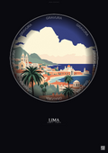 Affiche Lima – Poster illustration vintage – Lima | Gravura – Fond foncé