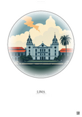 Affiche Lima – Poster illustration vintage – National University Of San Marcos | Gravura – Fond clair
