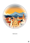 Affiche Bogota – Poster illustration vintage – Historic Old Town Of Bogota | Gravura – Fond clair