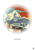 Affiche Santiago – Poster illustration vintage – Chilean Museum Of Pre Columbian Art | Gravura – Fond clair