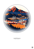 Affiche Santiago – Poster illustration vintage – Santiago | Gravura – Fond clair