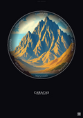 Affiche Caracas – Poster illustration vintage – Waraira Repano National Park | Gravura – Fond foncé