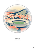 Affiche Quito – Poster illustration vintage – Estadio Olimpico Atahualpa | Gravura – Fond clair