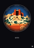 Affiche Quito – Poster illustration vintage – La Capilla Del Hombre | Gravura – Fond foncé