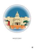 Affiche Montevideo – Poster illustration vintage – Legislative Palace | Gravura – Fond clair