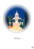 Affiche Asuncion – Poster illustration vintage – Most Iconic Landmark Of Asuncion | Gravura – Fond clair