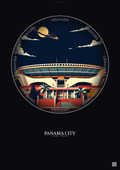 Affiche Panama City – Poster illustration vintage – Estadio Rommel Fernandez | Gravura – Fond foncé