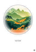 Affiche San Jose – Poster illustration vintage – San Jose | Gravura – Fond clair