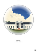 Affiche Manila – Poster illustration vintage – Malacanang Palace | Gravura – Fond clair