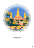 Affiche Phnom Penh – Poster illustration vintage – Royal Palace | Gravura – Fond clair