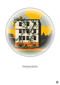 Affiche Phnom Penh – Poster illustration vintage – Tuol Sleng Torture Center | Gravura – Fond clair