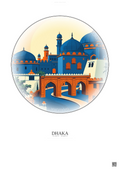 Affiche Dhaka – Poster illustration vintage – Dhaka | Gravura – Fond clair